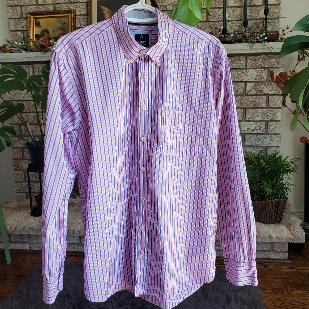 Bugatti Dress Shirt Long Sleeve Size M